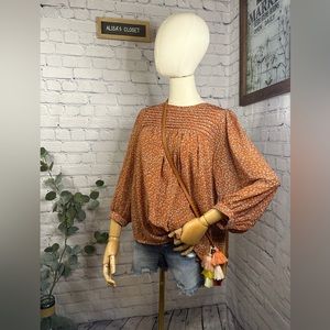 She + Sky boho floral Blouse